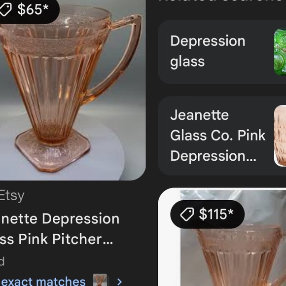 Vintage Pink Pitcher - Picture 2 of 2